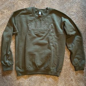 Olive green “Mama 2020” sweatshirt